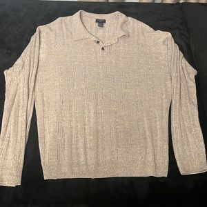 Beige polo button up sweater